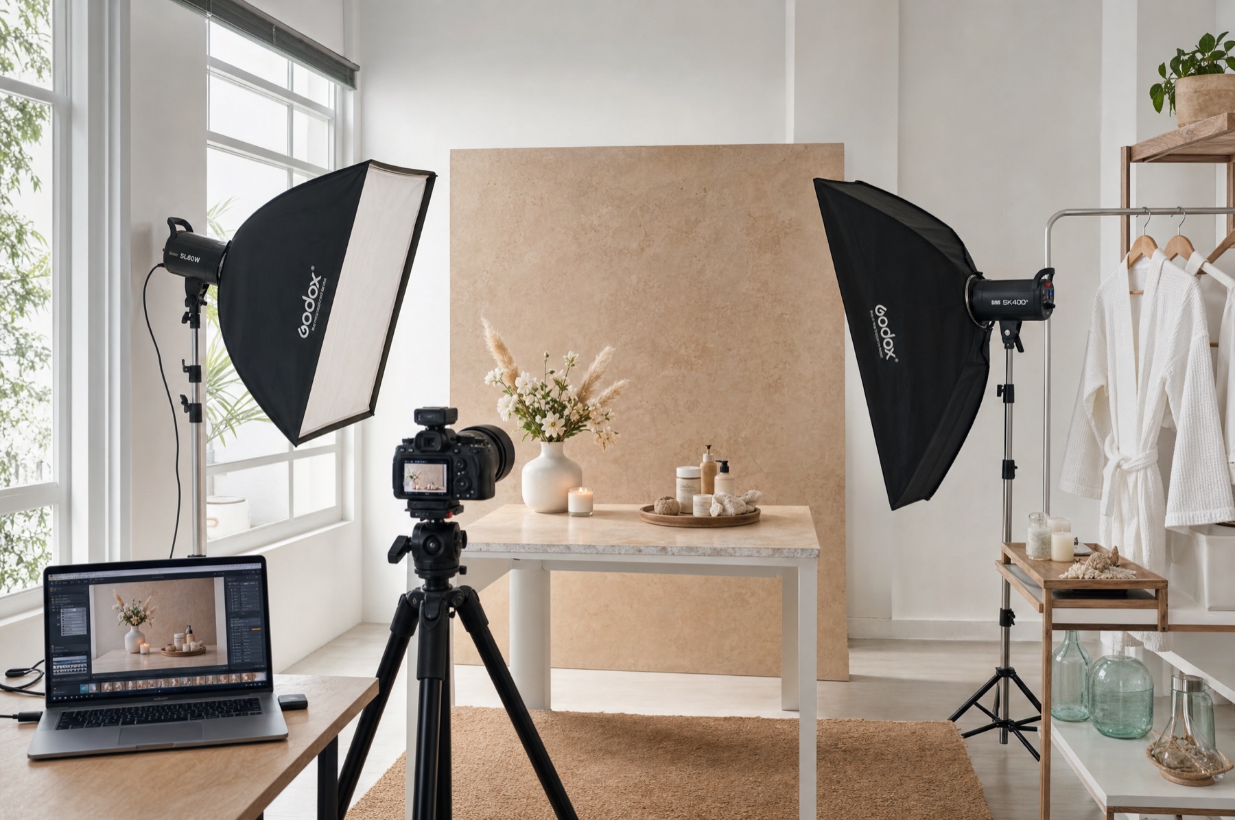 In-house studio production setup for Nordlicht spa content